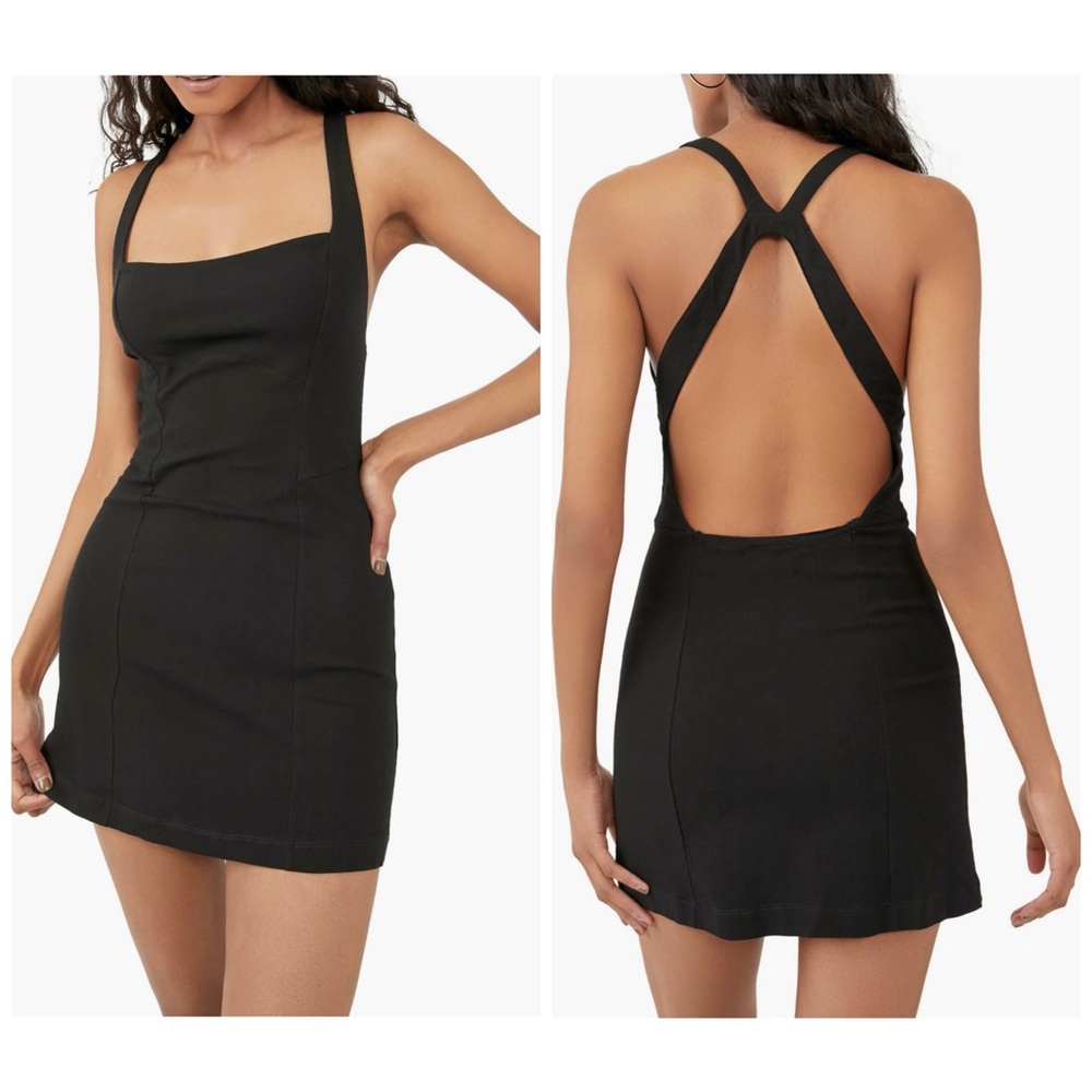 NWOT Free People Just Peachy Square Neck Mini Dress
